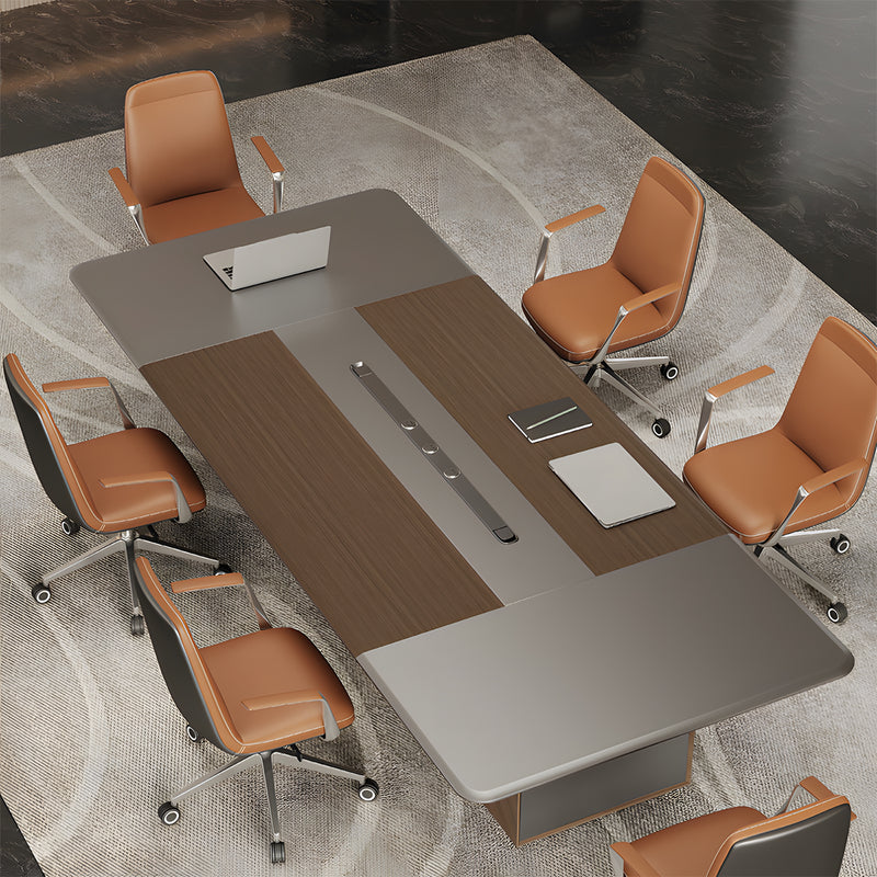Robust Conference Table with Thick Top & Cable Management