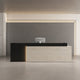 Modern Reception Desk with LED Accent Lighting, Custom Logo & Lockable Storage