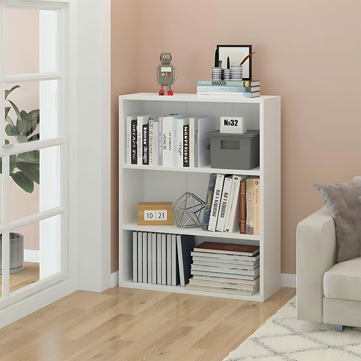 Modern Floor-standing Bookshelf, Spacious Design, Ample Storage for Books