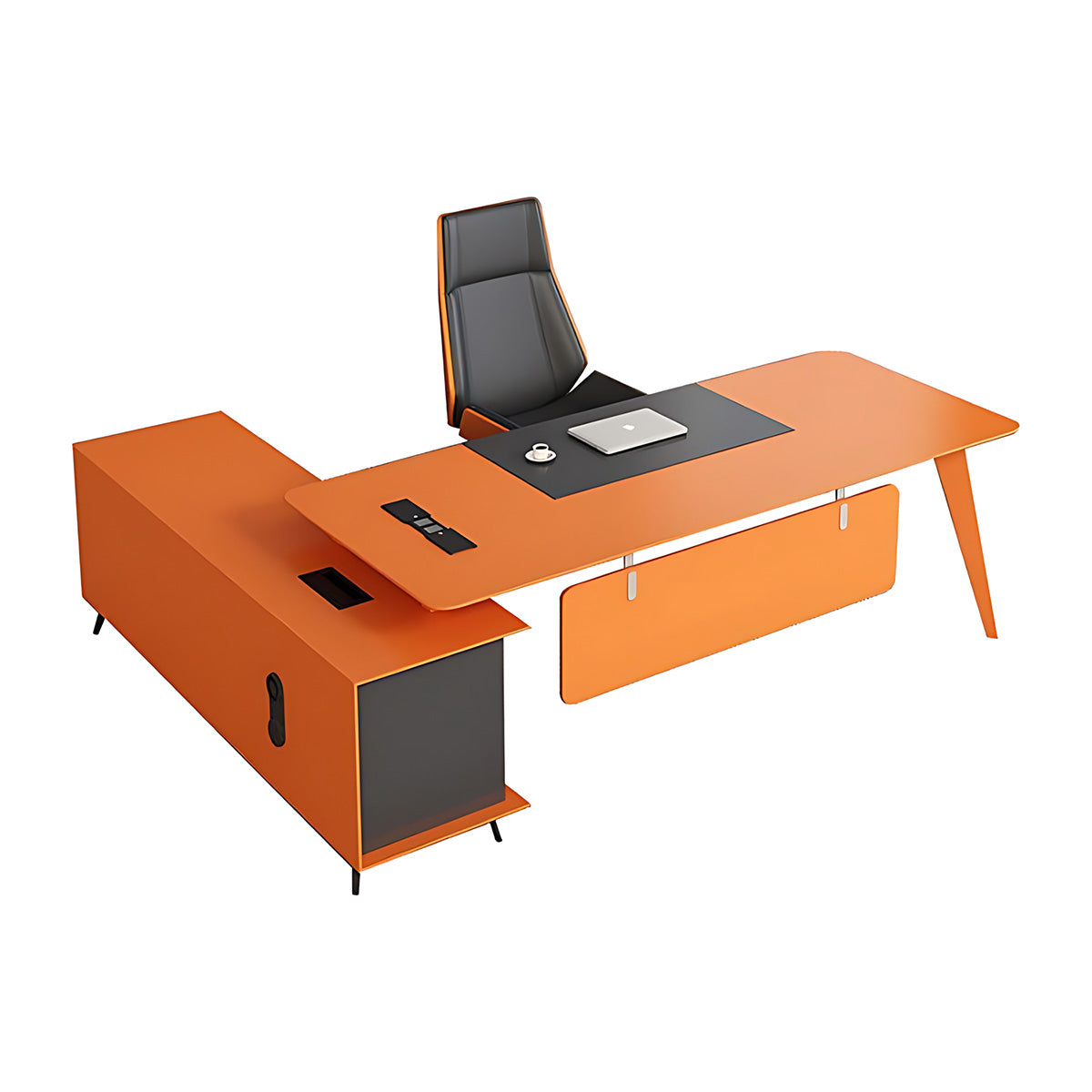 Simple Modern Light Luxury Orange Lacquer President Boss Office Desk