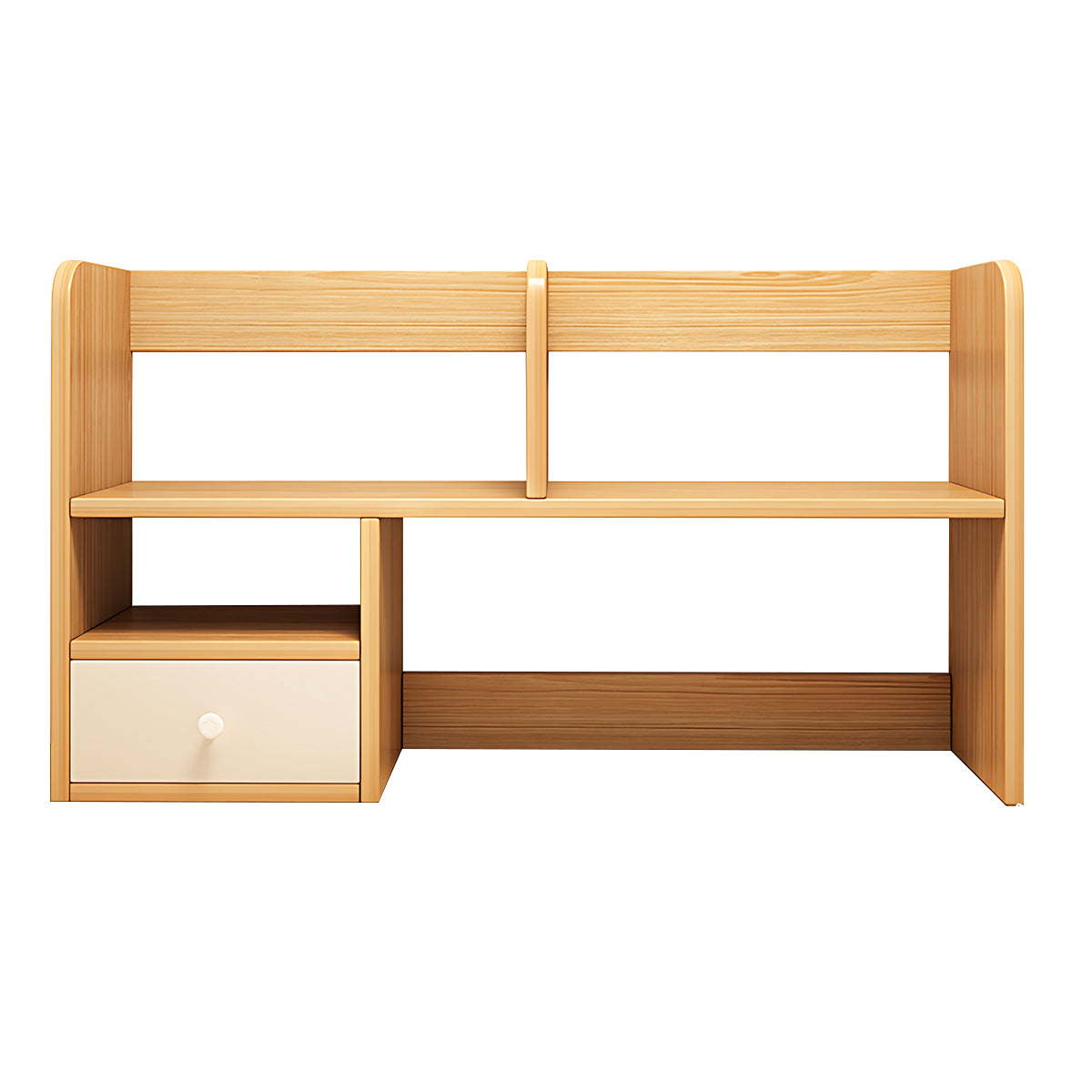 Modern Minimalist Engineered Wood Bookshelf with Open and Closed Storage