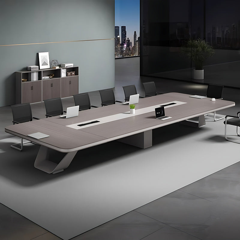 High-End Heavyweight Conference Table with Reinforced Support Legs