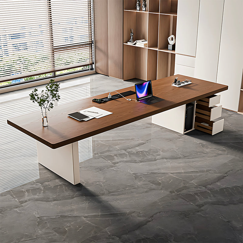 Premium Office Desk with Thick Solid Top and Efficient Storage for Workspaces