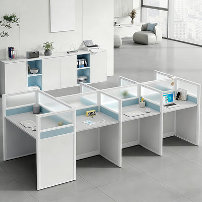 Workstation Desk with Divider Panels Eco-Friendly Sturdy Modular