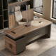 Sleek Executive Desk with Built-In Outlets & Double-Layer Storage