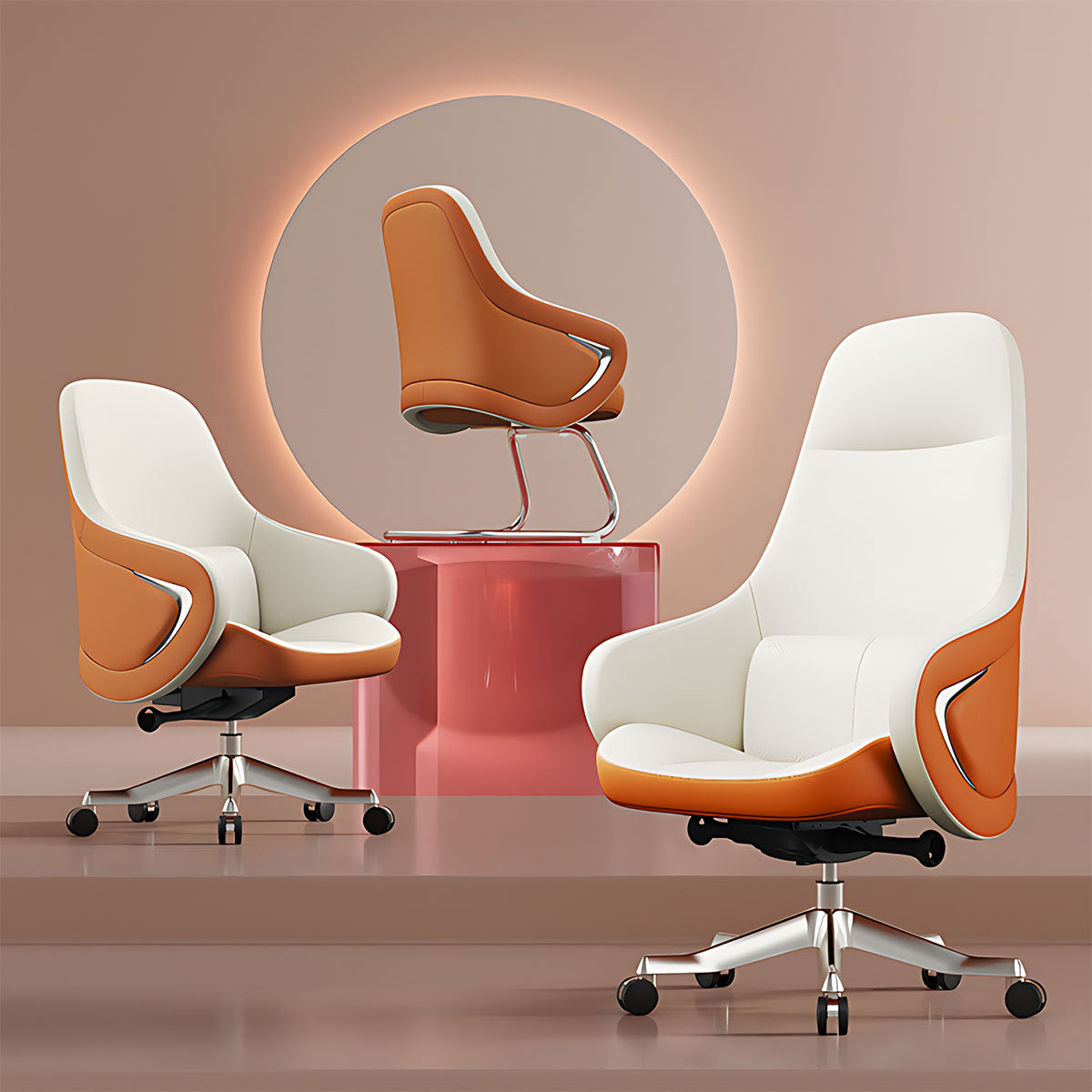Stylish Office Chair with Headrest and Height Adjustment for Home & Office