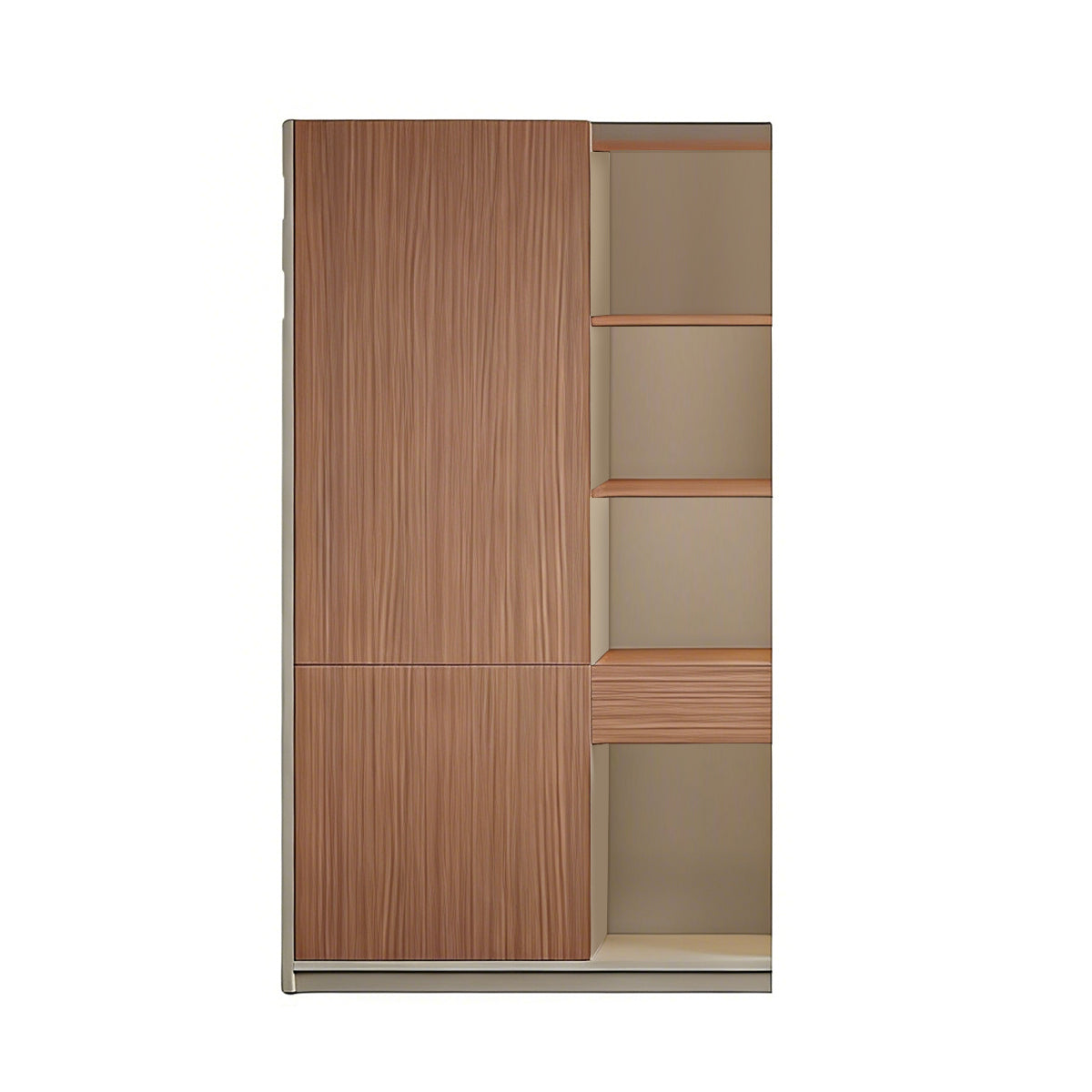 Minimalist Storage Cabinet with Open & Closed Compartments