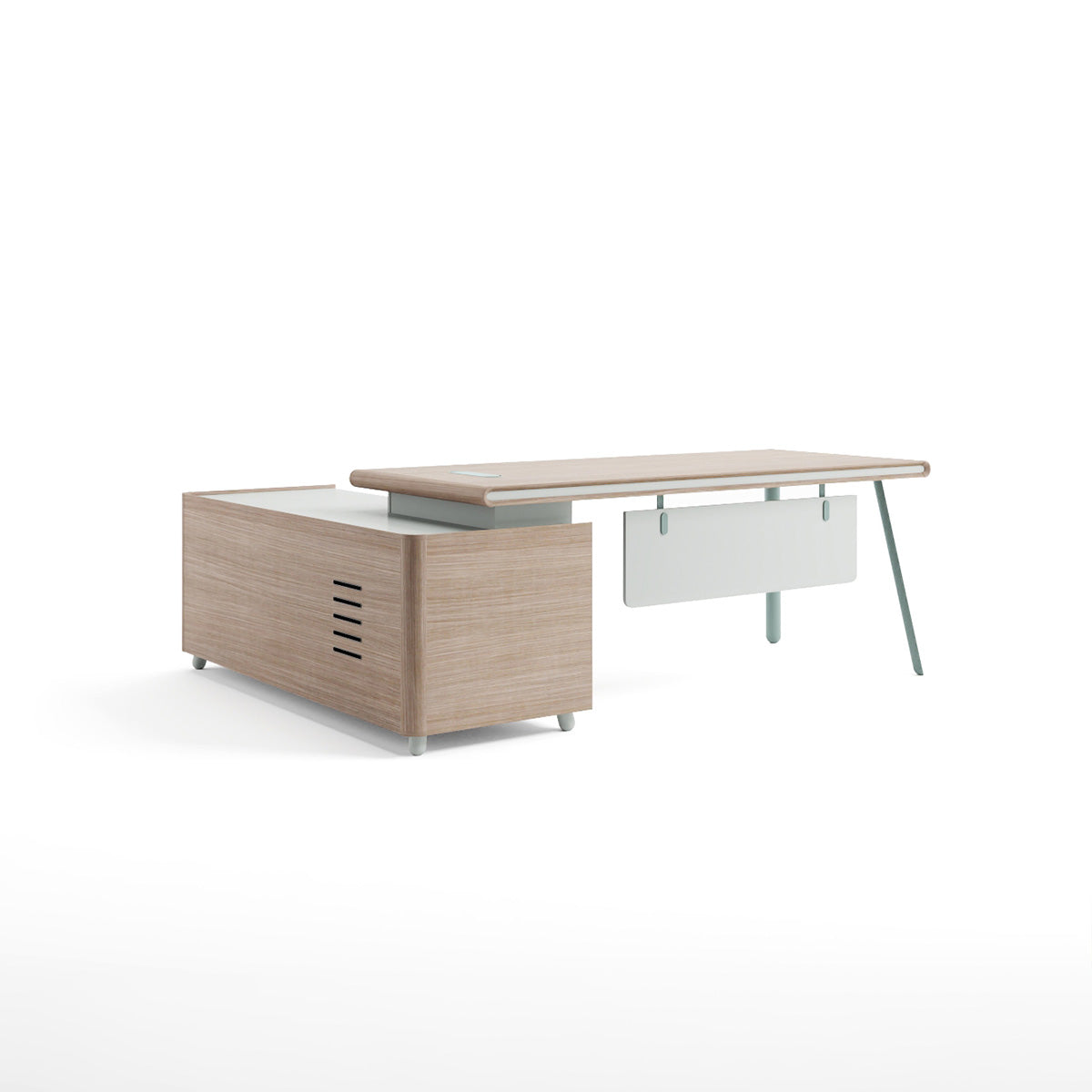 Minimalist Executive Desk with Rectangular Privacy Panel Design