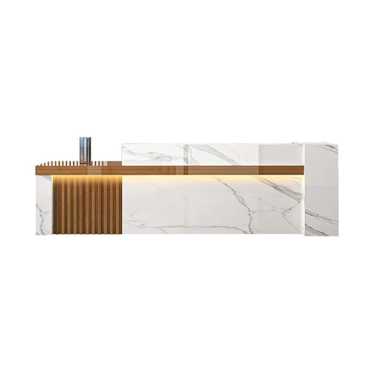 Modern Luxury Reception Desk with Counter and Integrated LED Accent Lighting