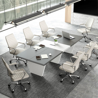 Modern Two-Tone Rectangular Conference Table with Architectural Legs（Stock Items）