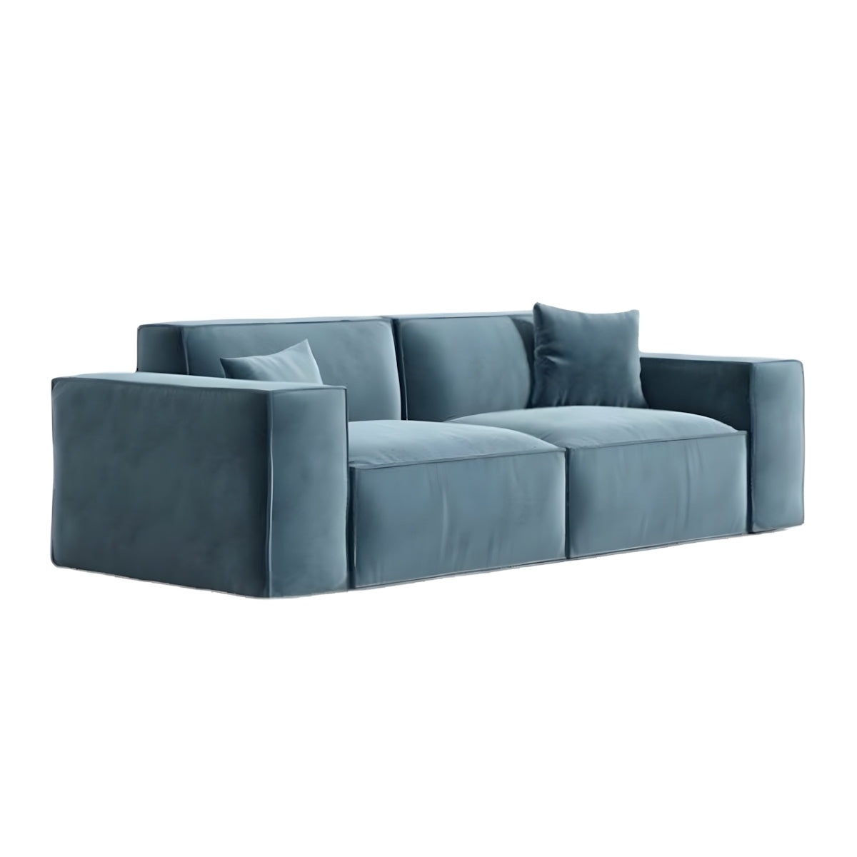 Modern Minimalist Office Sofa 94–150 in Wide with Velvet & Lockable Drawers