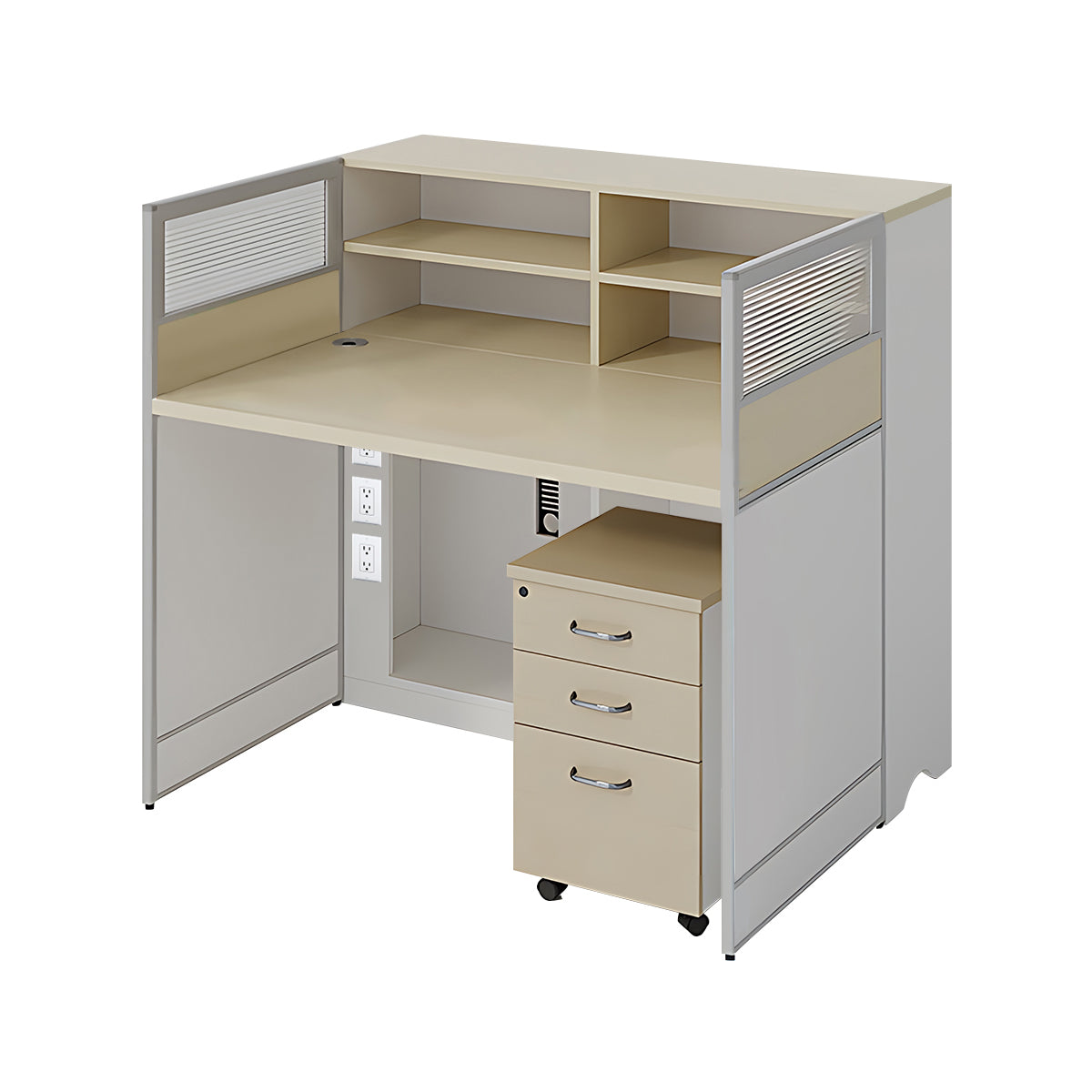 Stylish Ergonomic Office Desk with Semi-Transparent Partition Screen