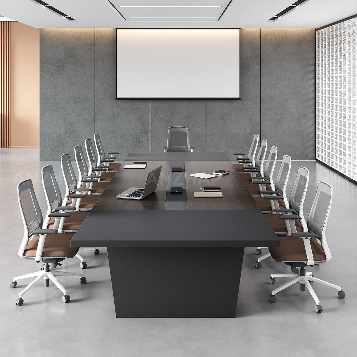 Stylish and Premium Spacious Conference Table with Two-Tone Design