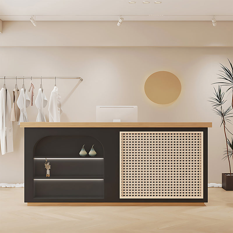 Natural Style Minimalist Rattan Reception Table