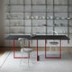 Solid Wood Conference Table Minimalist Design Steel Frame