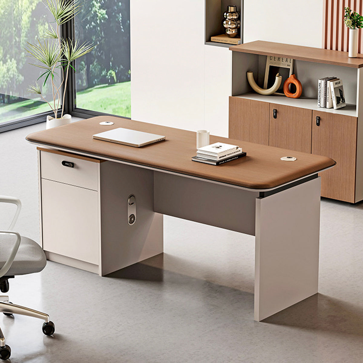 Executive Desk with Lockable Storage – Modern CEO & Home Office Desk