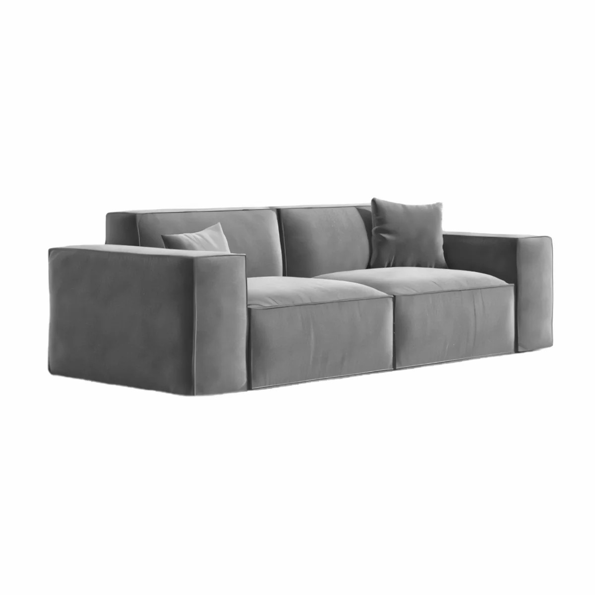 Wide Armrests Velvet Luxury Sofa