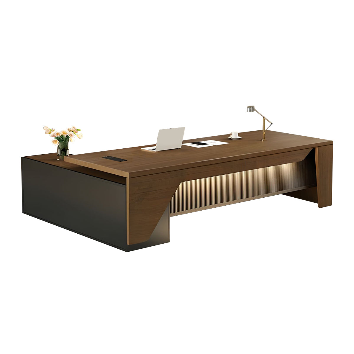 Eco Executive Desk LED Light Privacy Panel Power Outlet Storage