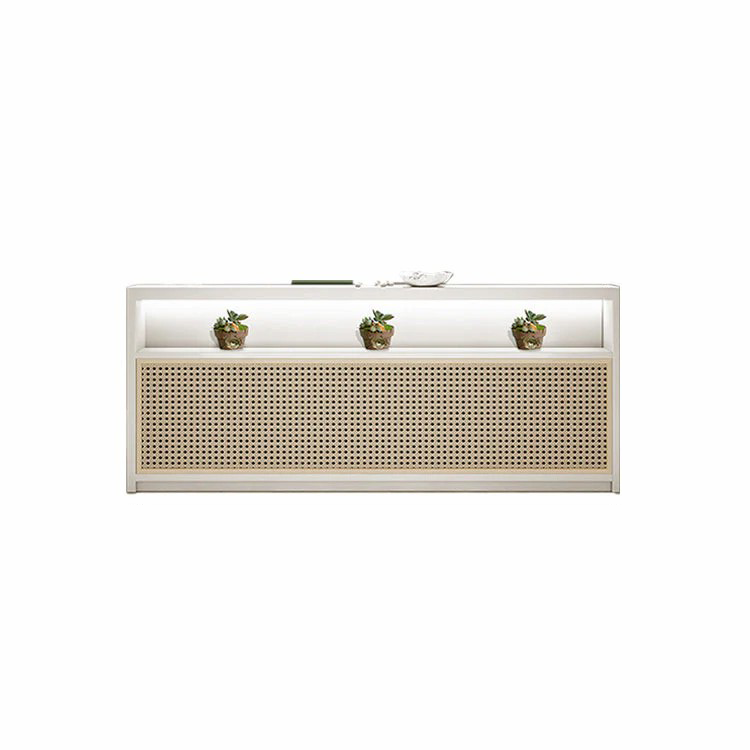 Simple Rattan Cashier Counter Reception Desk Front Desk