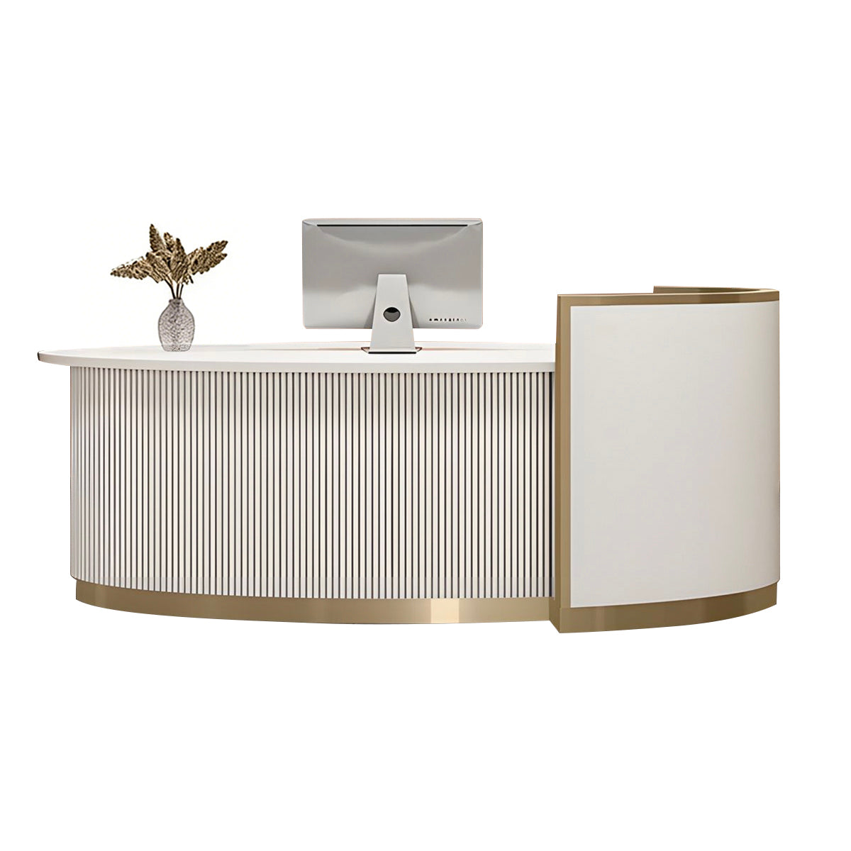Refined Curved Reception Desk for Offices and Hotel Lobbies