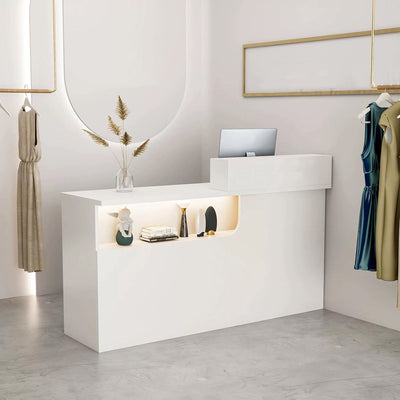 Contemporary Minimalist Reception Desk with Practical Display Compartment Design（Stock Items）