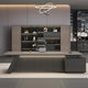 Modern L-Shaped Executive Desk with Reinforced Legs for Offices