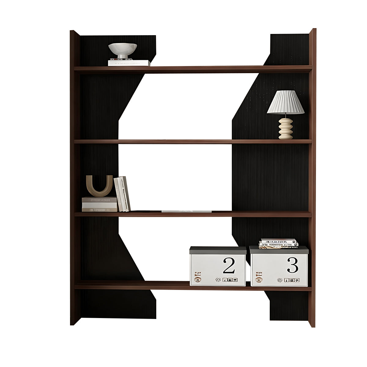 Solid Wood Bookshelf Multi-Layer Vertical Storage Eco-Friendly Durable