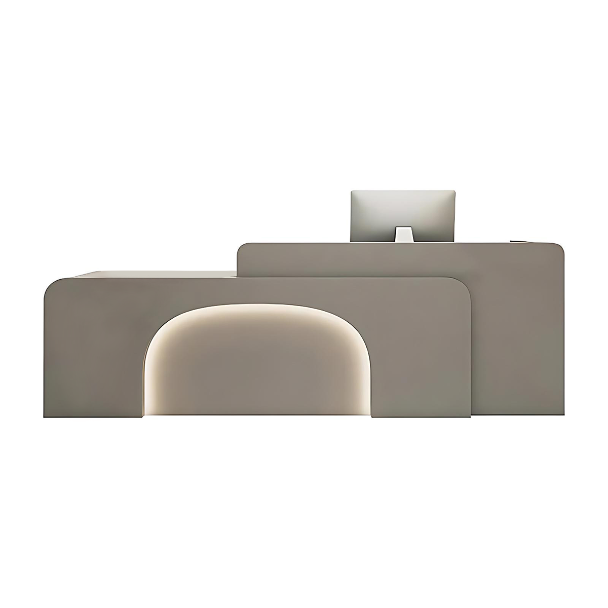 Reception Desk Minimalist Eco Friendly E1 Panel Sturdy Rounded Edge