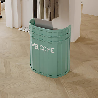 Industrial-Style Small Reception Desk with Thick Desktop Design