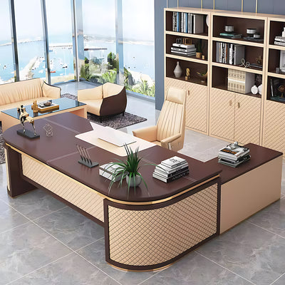 High-Quality and Luxurious Executive Desk With Elegant Leather Accents
