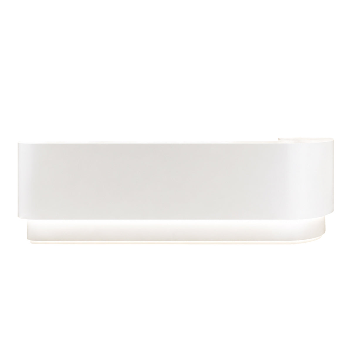 Modern Curved Reception Desk with LED Lighting, Locking Drawers, and Privacy Panel