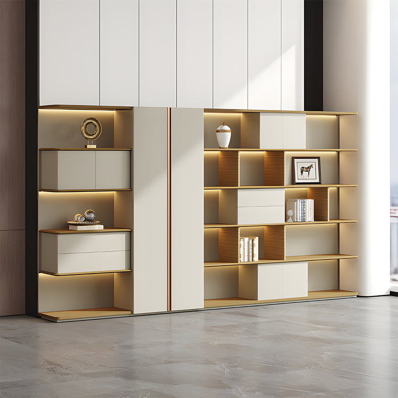 Modern Storage Cabinet with Large Storage Space & LED Lighting