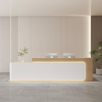 Sleek Premium Reception Desk with LED Lighting for Modern Offices