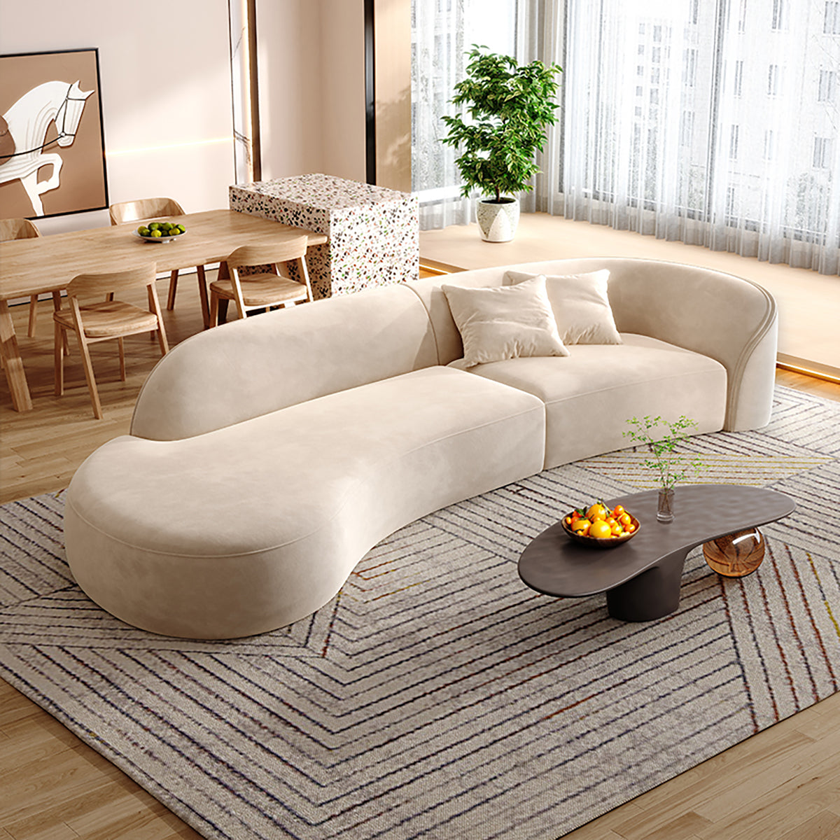 Timeless Curved Comfy Sofa