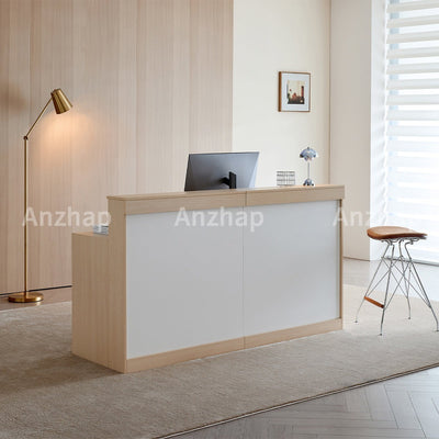Minimalist Office Reception Desk with Storage Cabinet & Keyboard Tray (Stock Items)