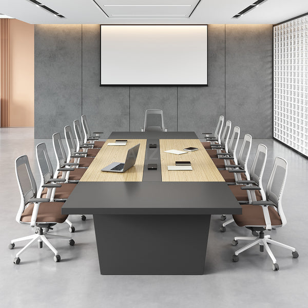 Conference Table 94–138 in Wide (8–11.5 ft) for 6–10 People with Cable ...