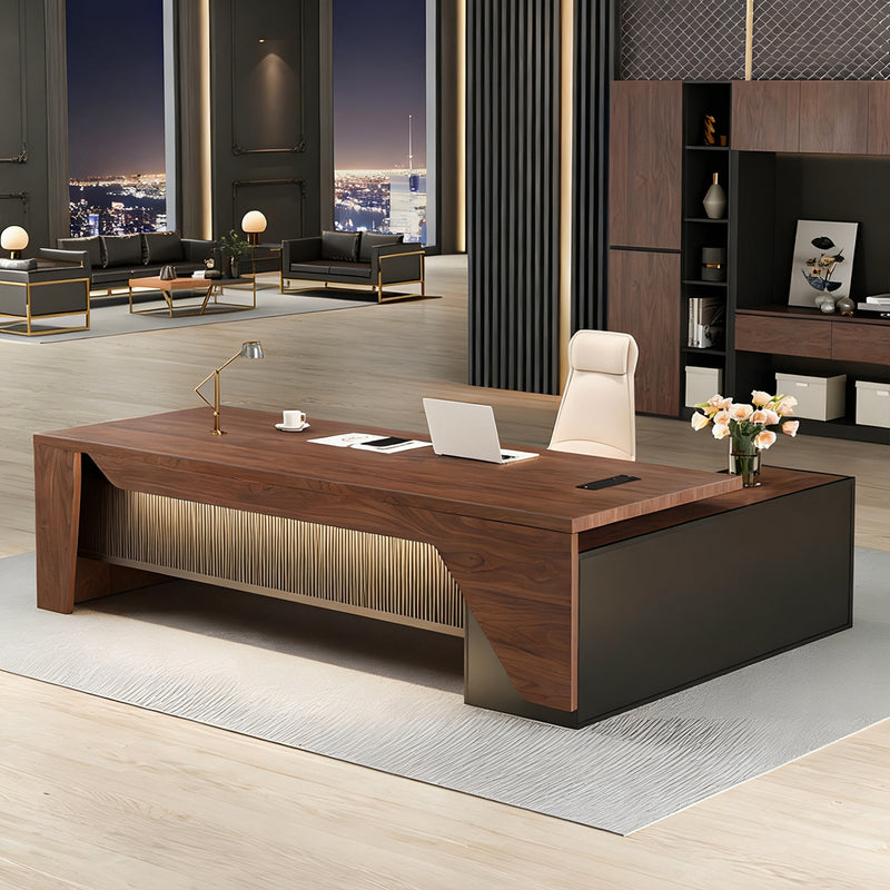 Eco Executive Desk LED Light Privacy Panel Power Outlet Storage