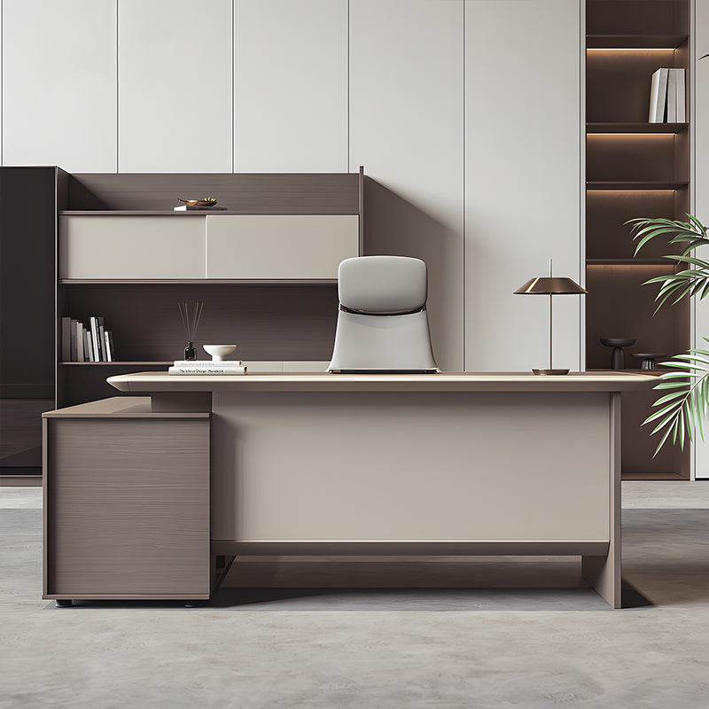 Premium Spacious Office Desk Aluminum Edge Scratch Resistant Lockable Drawers