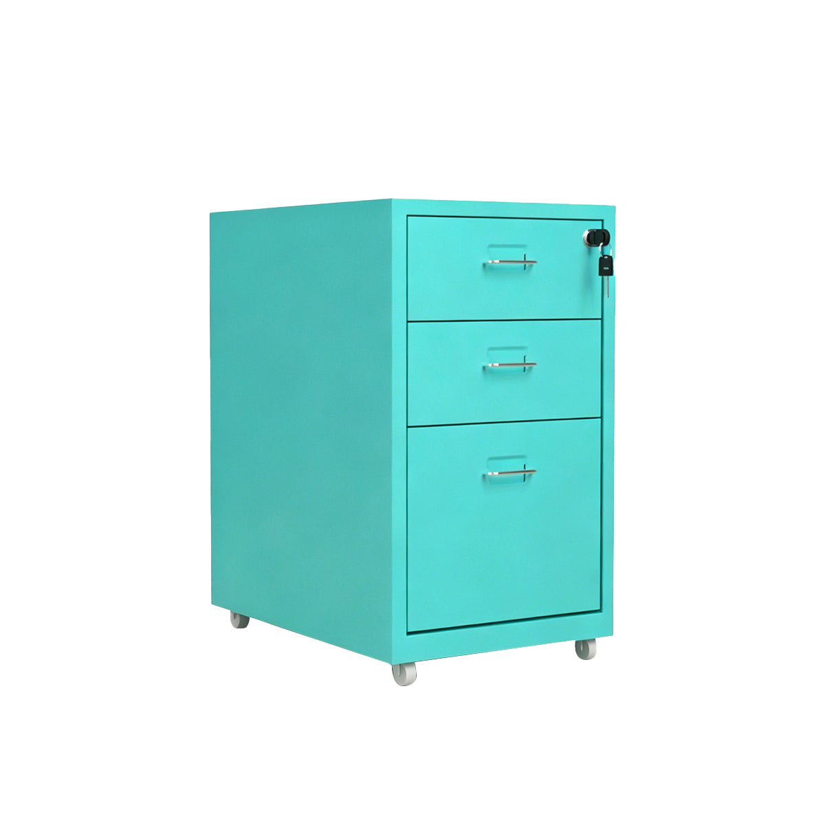 Metal Office Cabinet with Lockable Drawers for Files and Storage Blue / L11
