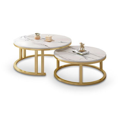 Elegant and Minimalist Round Coffee Table with Durable Desktop