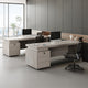 Modern Executive Office Desk with Storage Drawers Hidden CPU Storage