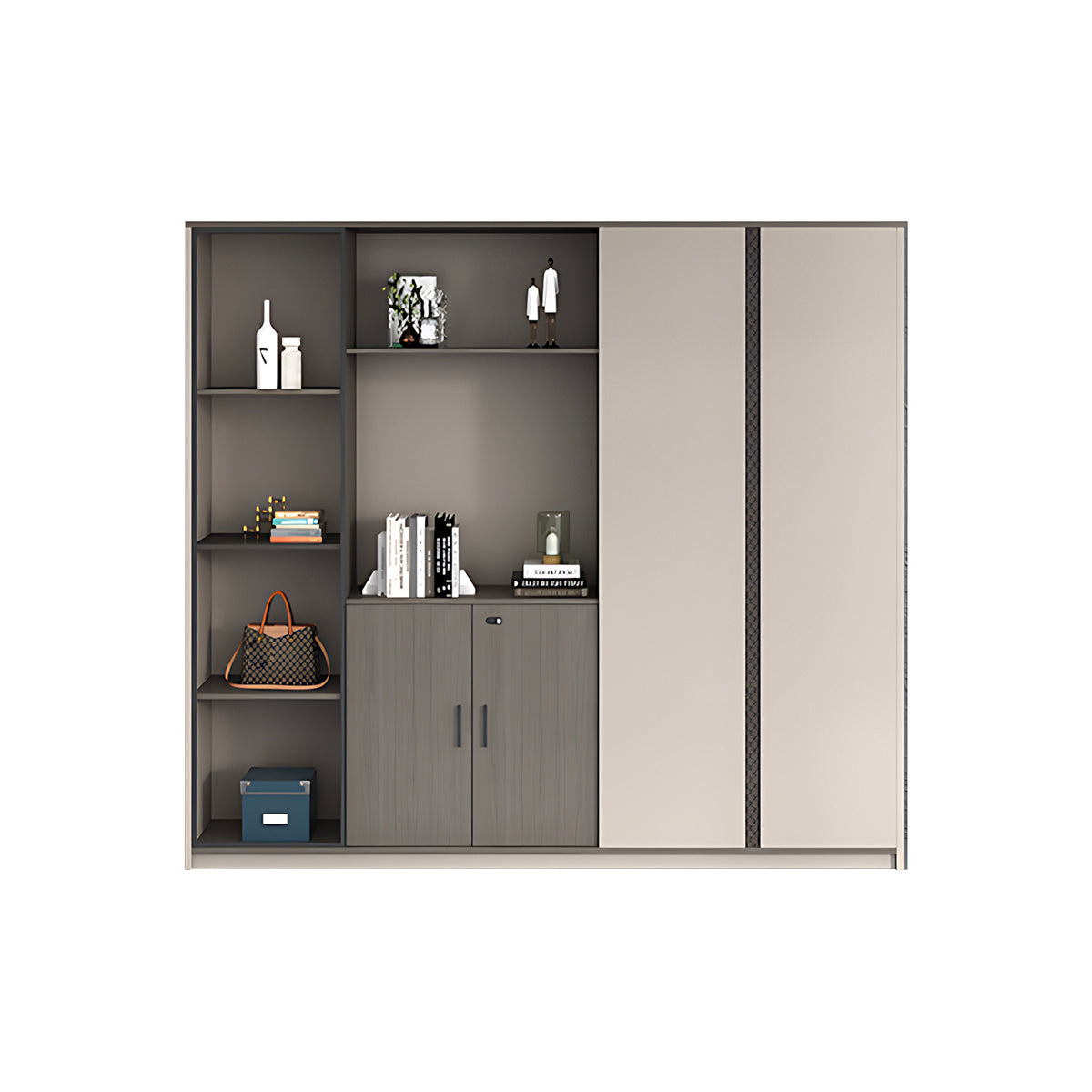 Secure Multi-Functional Storage Cabinet with LED for Office & Home