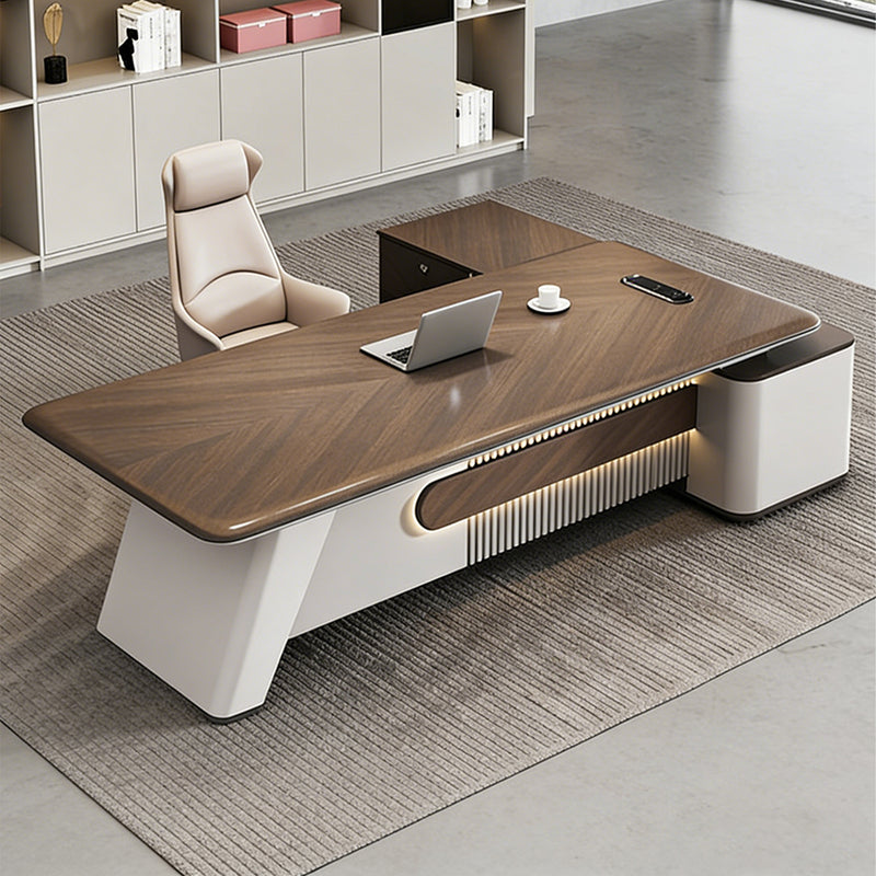 Spacious Executive Desk with Storage & Power Outlets for Home & Office