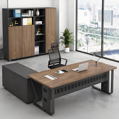 Minimalist Executive Desk with Privacy Panel for Office
