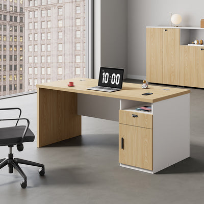 Streamlined Office Desk with Built-In CPU Slot for Home and Office