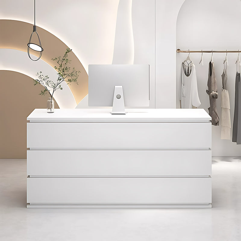 Modern Luxury Reception Desk with Thick Desktop and Spacious Storage