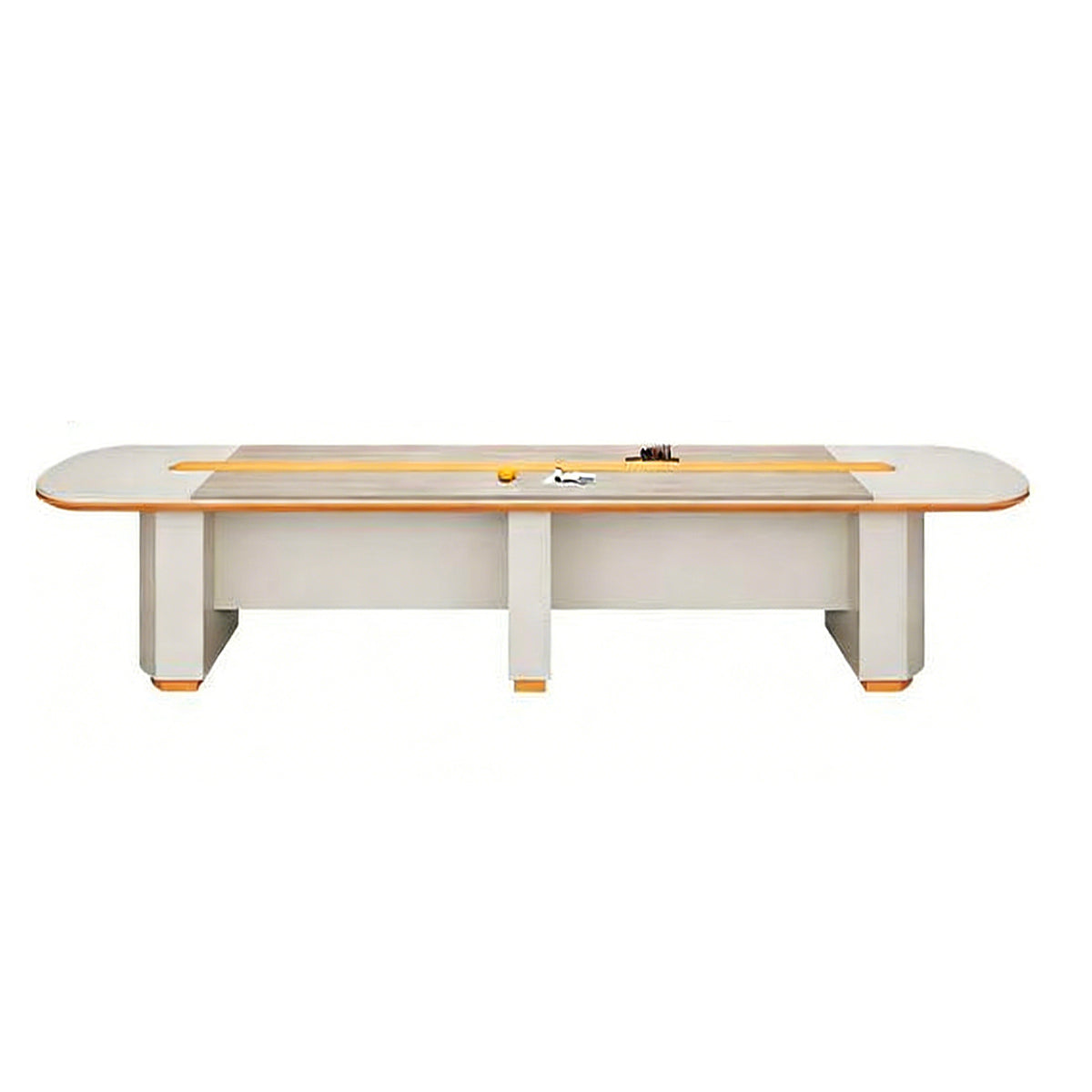 Stable Minimalist Conference Table with Wide Desktop and Lacquer Finish Legs