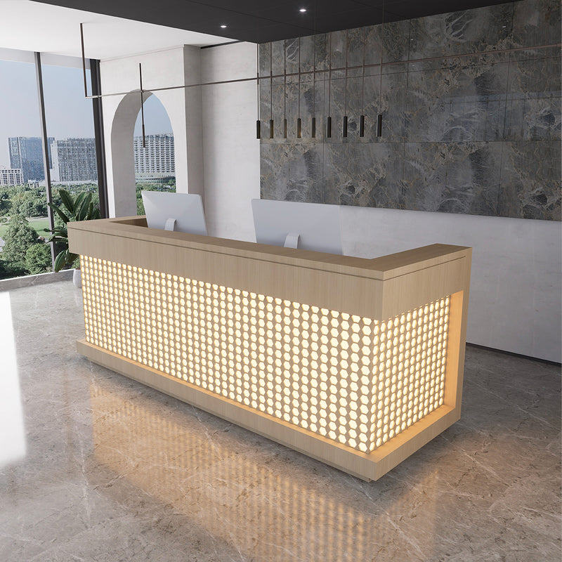 Stylish Vintage Reception Desk with Keyboard Tray for Offices and Lobbies