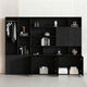 Large Black Storage Cabinet Eco Friendly with Wood Grain Finish