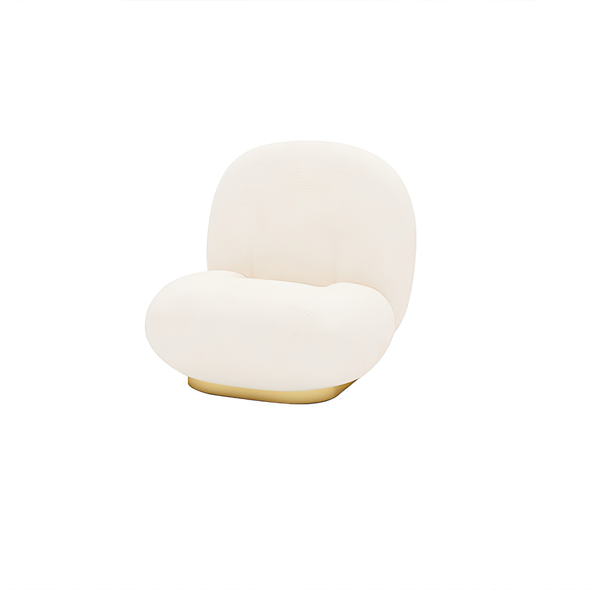 Nordic-Style White Sofa with Curved Back Design